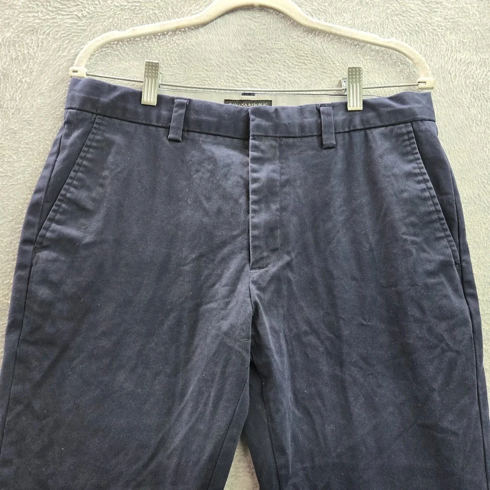 Banana Republic Men Pants 32X30 Blue Aiden‎ Chino Cotton Polyester Spandex